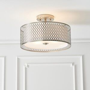 Centrico Silver 3 Light Flush Ceiling Light