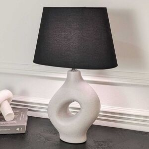 Romford Cream & Black Abstract Lamp