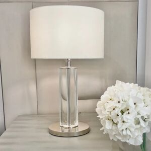 Baroness Medium Solid Glass & Silver Table Lamp