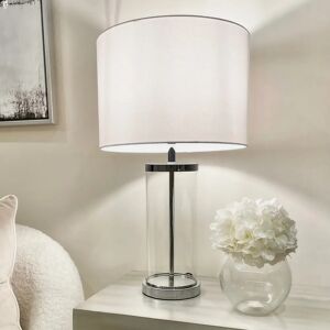 Irina Clear Glass & Silver Table Lamp