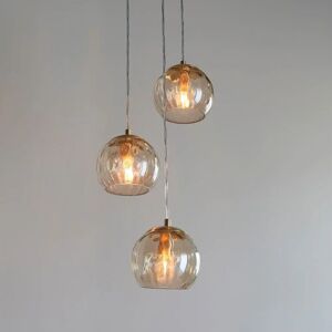 Ex-Display - Ex-Display Laguna Champagne & Gold 3 Light Pendant Ceiling Light