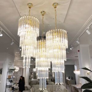 Cherie Gold & Glass Tiered Chandelier