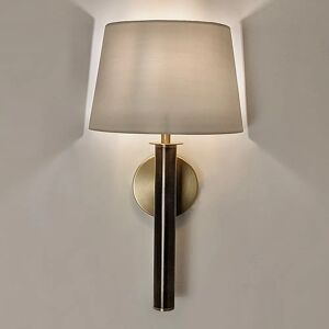 Roulade Brass Wall Light with Taupe Shade