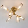 Apollo Gold & Glass Semi Flush Ceiling Light