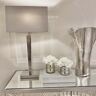 Reign Silver Table Lamp with Grey Shade