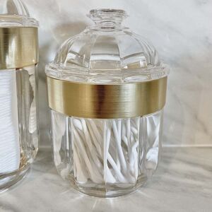 Gianna Small Acrylic Canister with Gold Rim