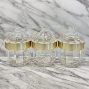 Gianna Small Acrylic Canister with Gold Rim - Set of 3