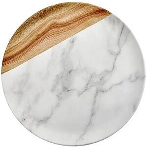 Sergio Melamine Wood & Marble Effect Dinner Plate