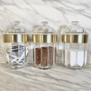 Gianna Medium Acrylic Canister with Gold Rim - Set of 3