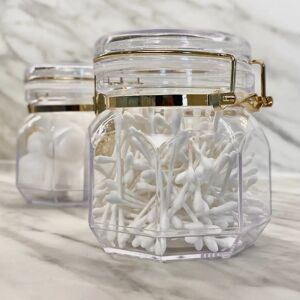 Pharaoh Gold Finish Small Octagonal Clear Acrylic Jar