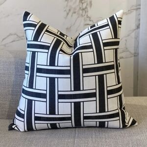 Karo Large Monochrome Patterned Cushion - 50 x 50cm