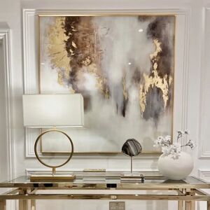 Estela Metallic Gold Abstract Glass Print