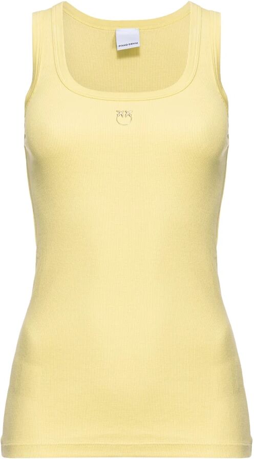 Pinko , Calculator Tank Top ,Yellow female, Sizes: M, L, XS