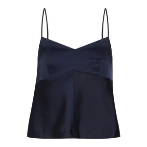 InWear , Elegant Marine Blue Silk Top ,Black female, Sizes: M, XS