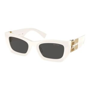 Miu Miu , White/Dark Grey Sunglasses ,White female, Sizes: 53 MM
