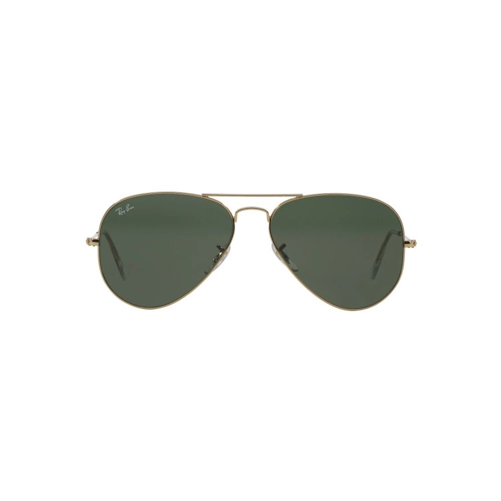 Ray-Ban , Metal Aviator Sunglasses with Green Lenses ,Yellow male, Sizes: 58 MM