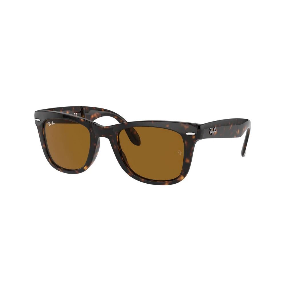 Ray-Ban , Folding Wayfarer Sunglasses in Color 710 ,Brown male, Sizes: 50 MM