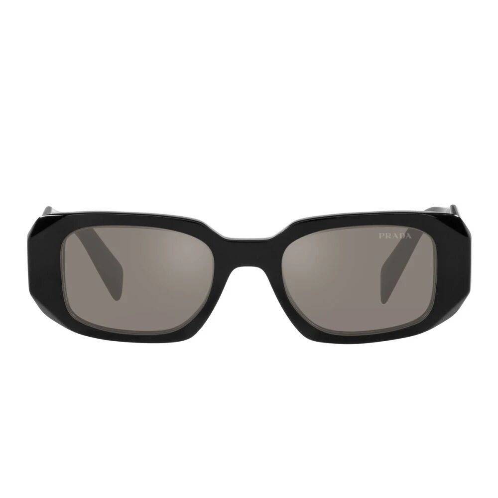 Prada , Rectangular Sunglasses with Black Frame and Grey Multilayer Lenses ,Black unisex, Sizes: 49 MM