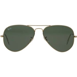 Ray-Ban , Metal Aviator Sunglasses with Green Lenses ,Yellow male, Sizes: 58 MM