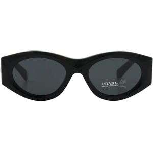 Prada , Bold Oval Sunglasses - Black ,Black unisex, Sizes: L