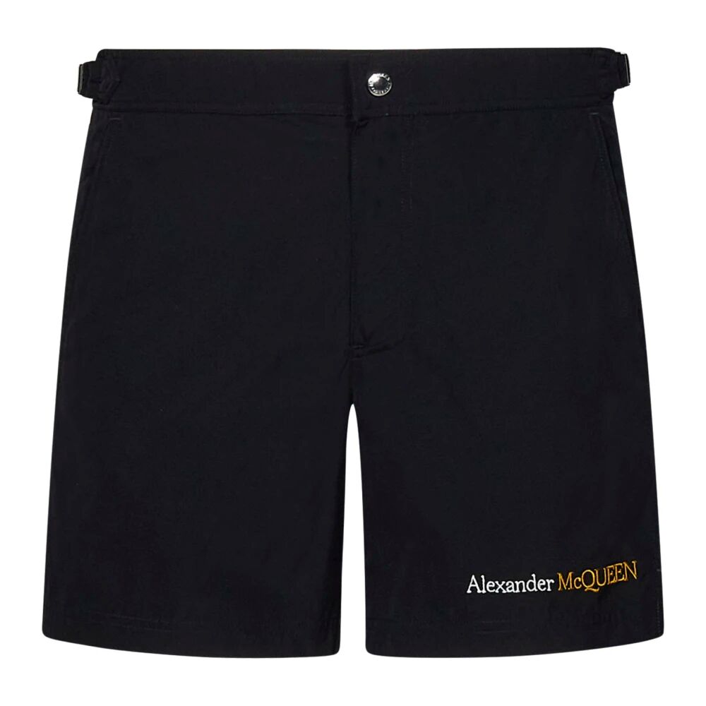 Alexander McQueen , Mens Clothing Swimwear Black Ss24 ,Black male, Sizes: XL, L, S