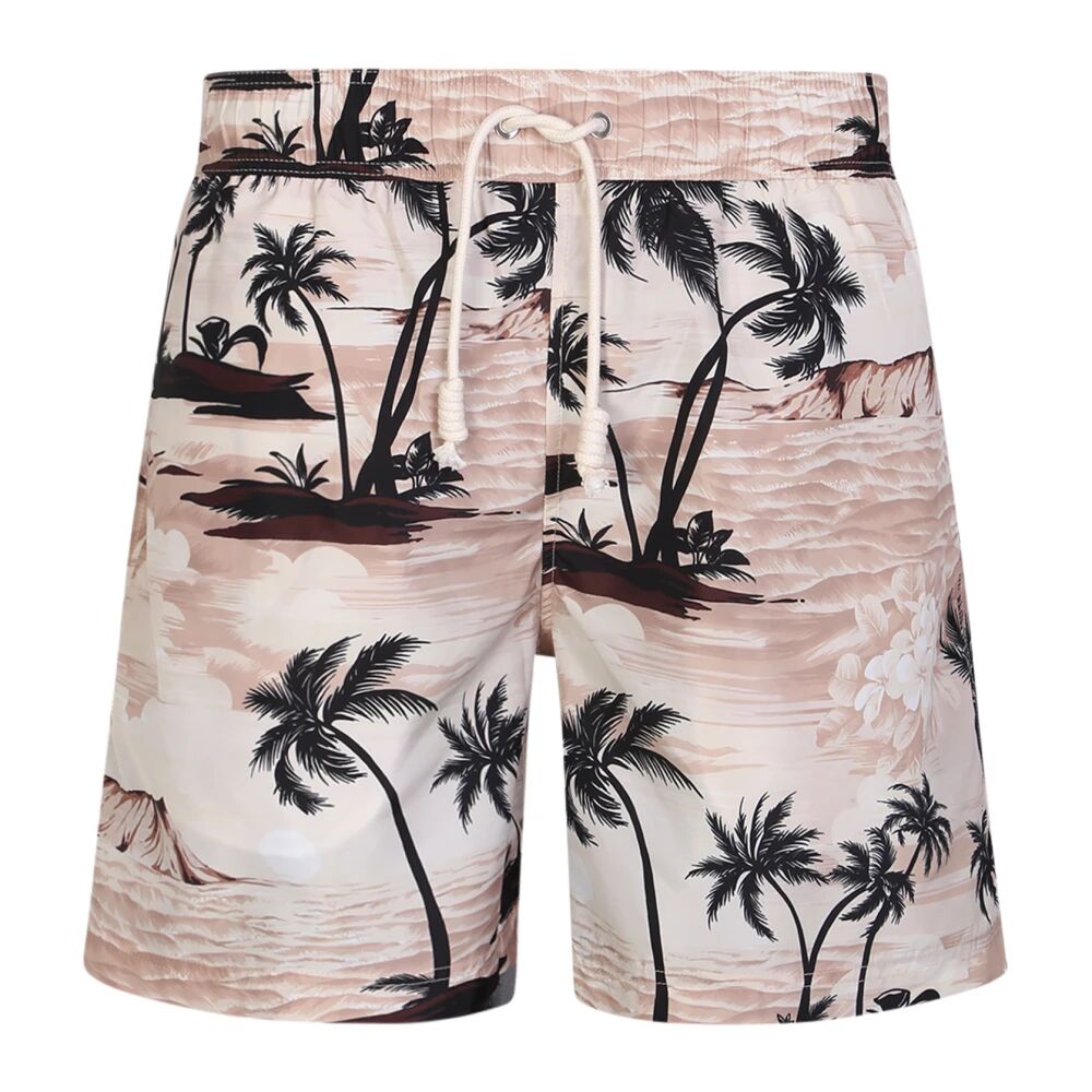 Palm Angels , Beige Palm Print Swimwear for Men ,Beige male, Sizes: S