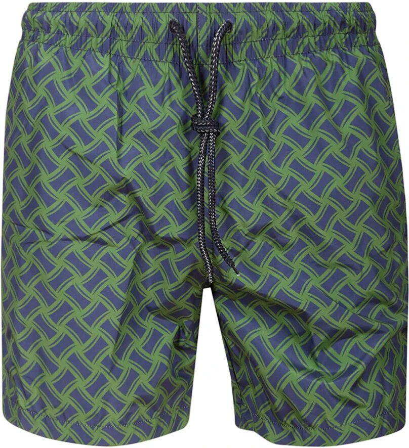 Drumohr , Brown Tone Print Swimwear for Men ,Green male, Sizes: M, XL