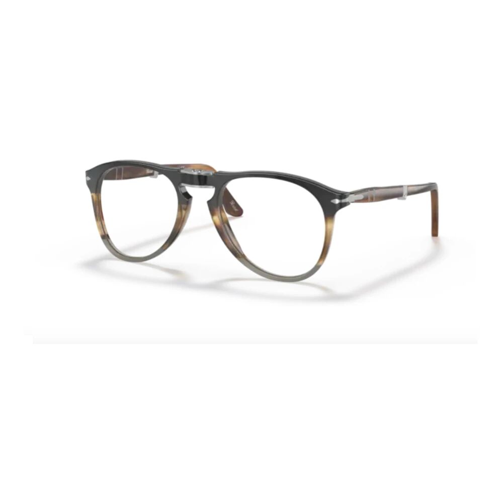 Persol , Foldable Optical Glasses in Black Striped Brown Grey ,Black female, Sizes: M