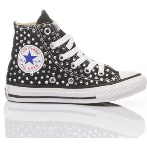 Converse , Customized Junior`s Shoes Sneakers Black Noos ,Black unisex, Sizes: 29 EU, 32 EU, 34 EU, 30 EU, 33 EU, 27 EU, 28 EU, 31 EU