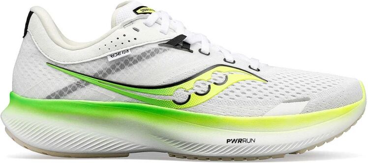 Saucony , White/Slime Ride 16 Running Shoes ,White male, Sizes: 7 UK, 8 UK, 8 1/2 UK, 9 1/2 UK, 9 UK