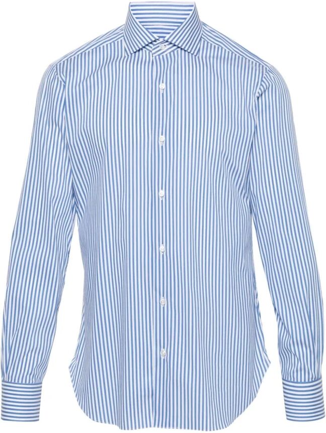 Barba , Men's Clothing Shirts Biano/nero Ss24 ,Blue male, Sizes: XL, 3XL, M