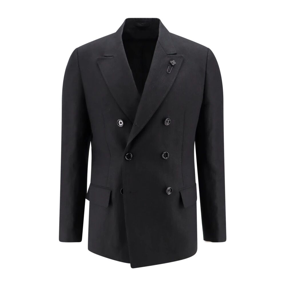 Lardini , Men's Clothing Blazer Black Ss24 ,Black male, Sizes: L, XL, M