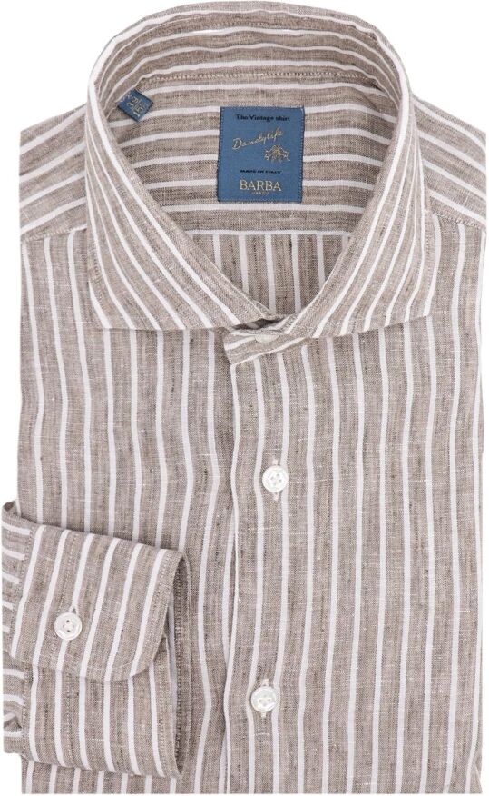 Barba , Men`s Clothing Shirts Brown Ss23 ,Brown male, Sizes: 3XL