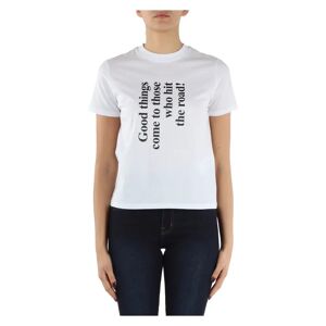Armani Exchange , Pima Cotton T-shirt with Front Print ,White female, Sizes: XS