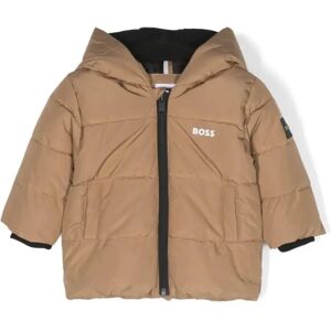 Hugo Boss , Beige Nylon Baby Boy Padded Jacket with Hood ,Beige unisex, Sizes: 2 Y