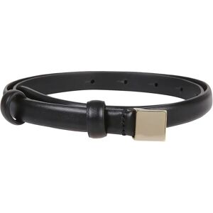 Crida Milano , Black Leather Belt with Gold Plate ,Black female, Sizes: 85 CM