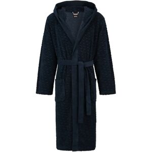 Hugo Boss , Monogram-pattern Dressing Gown ,Blue male, Sizes: S