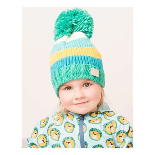 Outlet Blade & Rose   Green and Mustard Bobble Hat