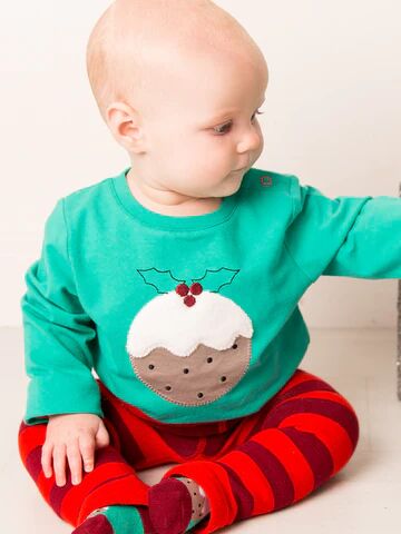 Blade & Rose   Christmas Pudding Top   Christmas Clothing For Babies & Toddlers   Sizes 0-4 Years