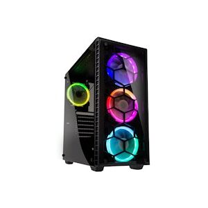 Kolink Observatory Midi Tower RGB Gaming Case - Black Tempered Glass Window