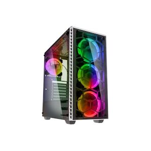 Kolink Observatory Midi Tower RGB Gaming Case - White Tempered Glass Window