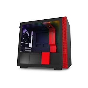 NZXT H210i Mini-ITX RGB Gaming Case - Black/Red Tempered Glass