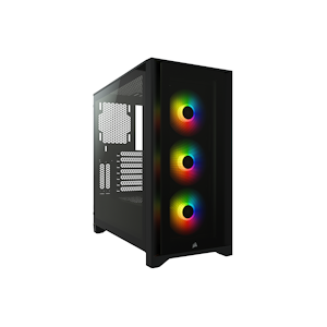 Corsair 4000X iCUE RGB Mid-Tower Gaming Case - Black Tempered Glass (CC-9011204-WW)