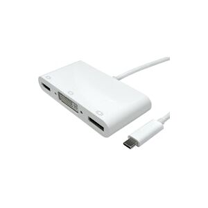 Overclockers UK OcUK Value USB Type C to HDMI, Display Port and DVI - White