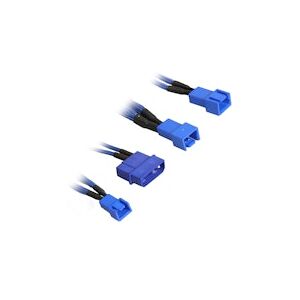 BitFenix Alchemy Molex to 3x 3-Pin 5V Adapter 20cm - sleeved blue/blue