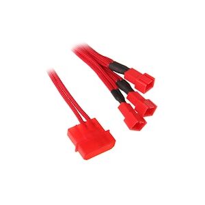 BitFenix Alchemy Molex to 3x 3-Pin 5V Adapter 20cm - sleeved red/red