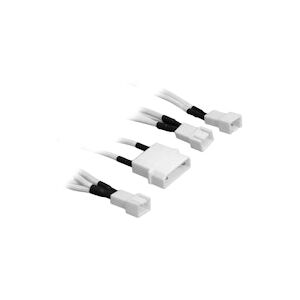 BitFenix Alchemy Molex to 3x 3-Pin Adapter 20cm - sleeved white/white