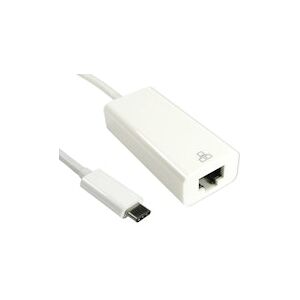 Overclockers UK OcUK Value 15cm USB Type C (M) to Gigabit Ethernet Adapter - White