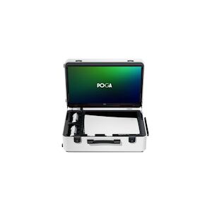 Indi Gaming POGA LUX PlayStation 5 Premium Portable Console Travel Case incl. Trolley and 24‘‘ AOC Gaming Monitor - White