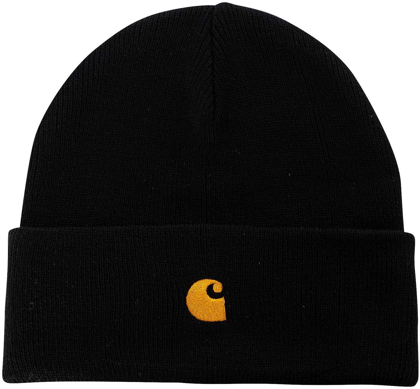 Carhartt WIP Chase Beanie - Black/Gold - Male - Size: One Size
